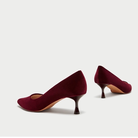 ZARA Velvet High Heel Court Shoes - Picture 4 of 8